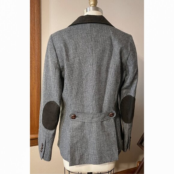 Barbour Ladies Blazer Jacket Wool Houndstooth Tweed US 6 UK 10 - Picture 3 of 9